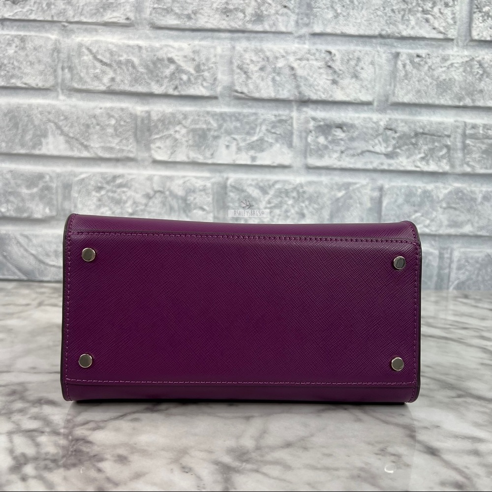 Kate Spade Staci Plum Pie Small Satchel Crossbody & Slim Card Holder Wallet - Picture 7 of 16
